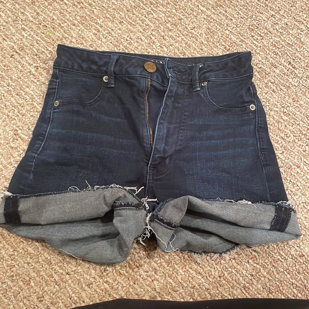 AMERICAN EAGLE DARK WASH JEAN SHORTS